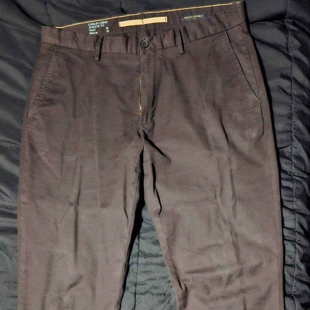 Banana Republic Lived In Athletic Fit Chino Brown 36 x 32